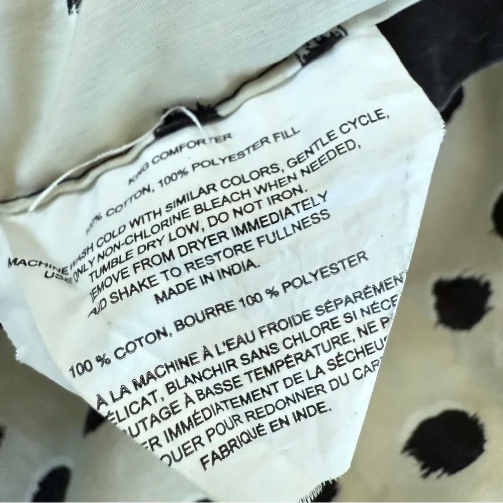 KATE SPADE Black Dots Duvet King Comforter